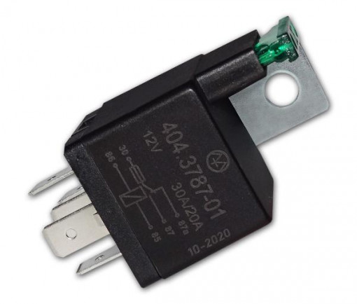 Реле универсальное 5-ти контактное с кронштейном и предохранителем (12 В, 30/20 А)