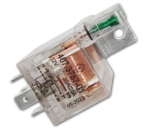 Реле универсальное 5-ти контактное с предохранителем и светодиодом (12 В, 30/20 А)