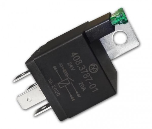 Реле универсальное 4-х контактное с кронштейном (24 В, 20 А) с предохранителем