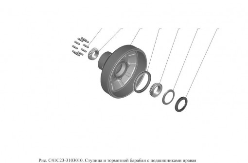 Ступица колеса ГАЗ Садко NEXT перед/задняя правая в СБ с барабаном