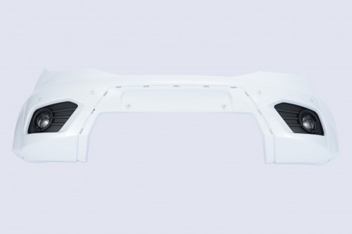 Бампер УАЗ Патриот передний с 2014 г.в. Белый с ПТФ, с датчиками парктроник