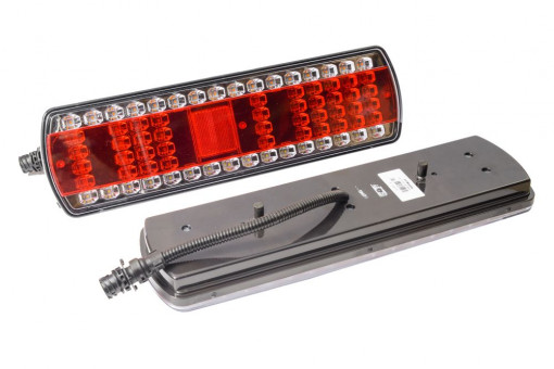 Фонарь задний МАЗ Евро, К..З, УРАЛ левый, универсальный с проводом (разъем АМР) LED, 12/24В