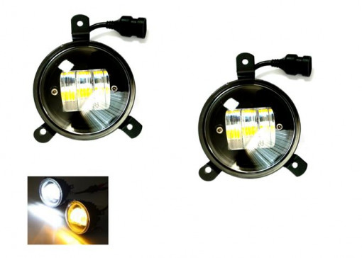 Фара противотуманная Газель-Бизнес, NEXT, LADA Priora, NIVA Chevrolet LED, (3000К+6000К) (2шт к-т)