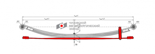 Подрессорник 1-листовой Газель NEXT (C41R92), (А65R32) 3-х листовой рессоры