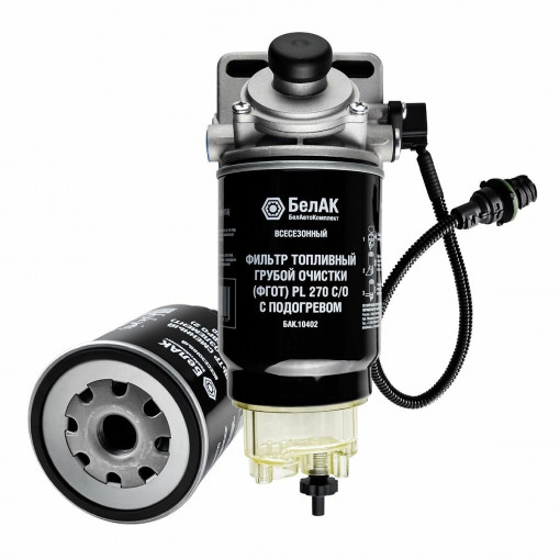 Фильтр топливный ГАЗ, К..З, ЗИЛ, ПАЗ, МТЗ, МАЗ, УРАЛ, HOWO грубой очистки в сборе, с подогревом