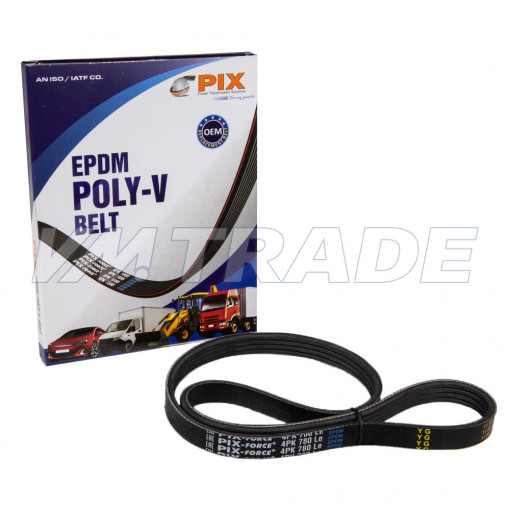 Ремень  780 4PK BMW, HYUNDAI, KIA, DAIHATSU, HONDA, MITSUBISHI, ISUZU, MAZDA, NISSAN, OPEL, VAUXHALL, VOLVO, CHEVROLET, DAEWOO, FIAT, GM