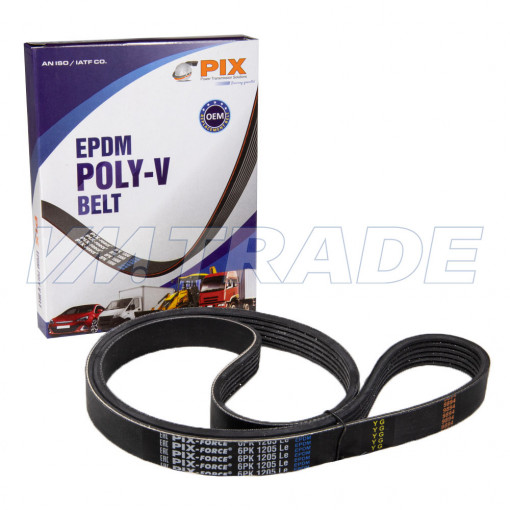 Ремень 1205 6РК LADA Largus 16кл. без AC, RENAULT, NISSAN, MITSUBISHI, TOYOTA, CITROËN, FORD, LAND ROVER, PEUGEOT, VOLVO