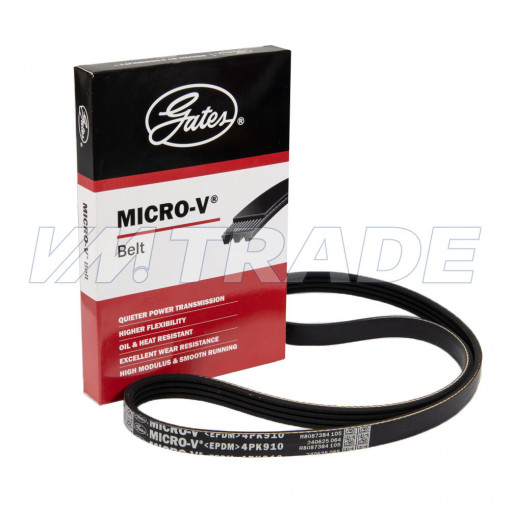 Ремень  910 4PK BMW, CHEVROLET, DAEWOO, HONDA, HYUNDAI, LEXUS, NISSAN, MITSUBISCHI, SUZIKI, TOYOTA, CITROEN, PEUGEOT