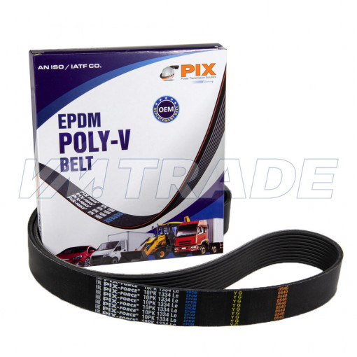 Ремень 1334 10PK FAW J6/JH6, MAN TGA, HOWO T5G, VOLVO D13, WEICHAI, SHANTUI, SHACMAN, SHAANXI