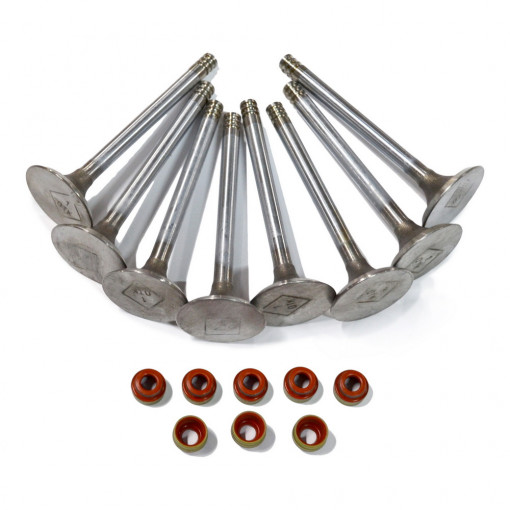 Клапан впускной Волга, Газель, Соболь дв. 406,405,409 (к-т 8 шт) с колпачками NBR