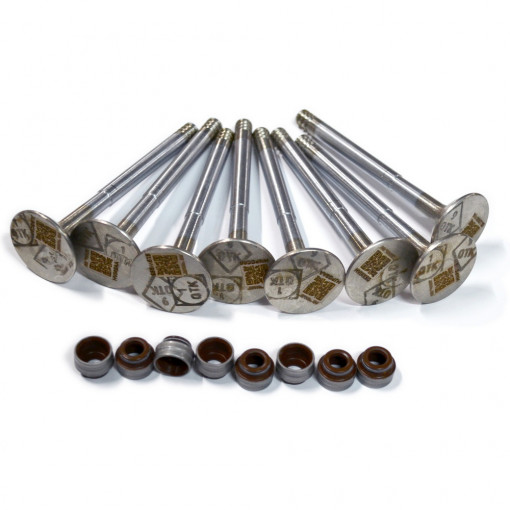 Клапан выпускной Волга, Газель, Соболь дв. 406,405,409 (к-т 8 шт) с колпачками Viton