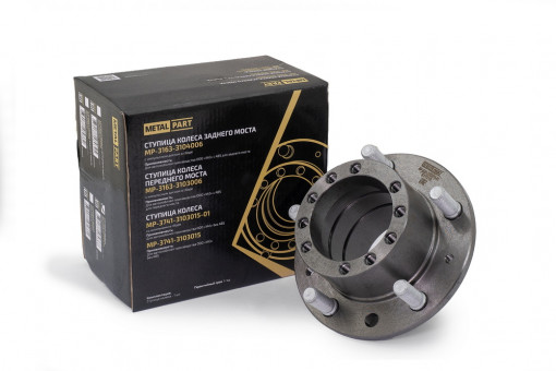 Ступица колеса УАЗ-469, 452, 3160, 3163 (10 отверстий) в СБ без подшипников с шпильками