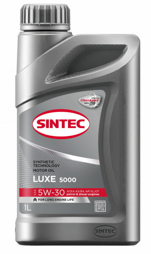 Масло моторное Sintec LUXE 5000 5W-30 SL/CF, A3/B4 п/синтетика  1 л