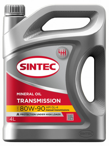 Масло трансмиссионное  Sintec 80W90 GL-4 минеральное  4 л