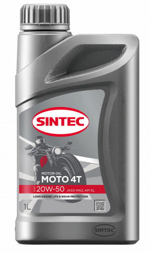 Масло моторное Sintec 4Т МОТО 20W-50 SL/CF. MA2 минеральное  1л