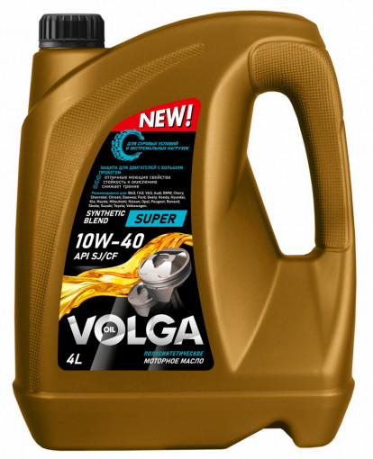 Масло моторное Волга-Ойл Super 10W40 SJ/CF п/синтетика  4 л