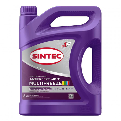 Охлаждающая жидкость Антифриз Sintec Multifreeze G13 фиолетовый -40  5 кг