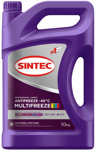 Охлаждающая жидкость Антифриз Sintec Multifreeze G13 фиолетовый -40 10 кг