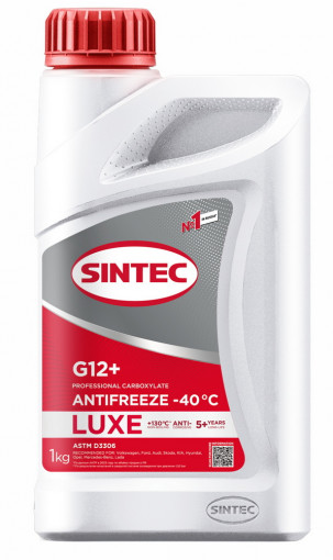 Охлаждающая жидкость Антифриз Sintec Luxe G12+ красный -40  1кг