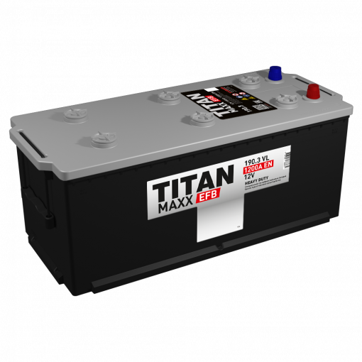 Аккумулятор "TITAN" MAXX EFB  190 Ah, 12V пуск.ток 1200 А обратная полярность (+ ; -)