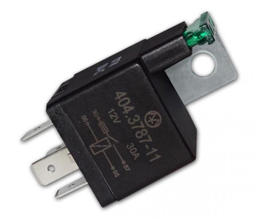 Реле универсальное 4-х контактное с кронштейном (12 В, 30 А) с предохранителем