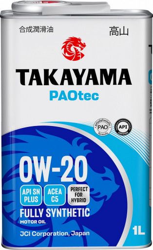 Масло моторное TAKAYAMA PAOtec 0W-20 SN plus, C5 синтетика 1 л
