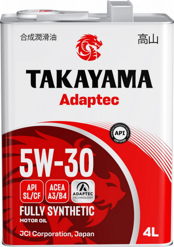 Масло моторное TAKAYAMA Adaptec 5W-30 SL/CF, A3/B4 синтетика 4 л