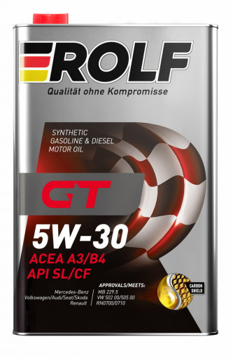 Масло моторное ROLF GT 5W-30 SL/CF, A3/B4 синтетика 1 л