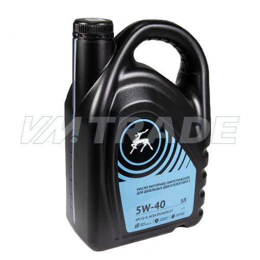 Масло моторное ГАЗ  5W-40 дизель LA; CJ-4, CK-4, E9/E7, Cummins 20086 синтетика  5 л