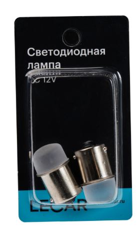 Лампа одноконтактная (габарит, поворот, стоп-сигнал) 12Vх1.5W (смещен. цоколь BAU15s) 10диодов (2шт к-т)