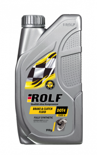 Тормозная жидкость ROLF Brake&Clutch Fluid DOT-4 CLASS-6синтетика 910 мл