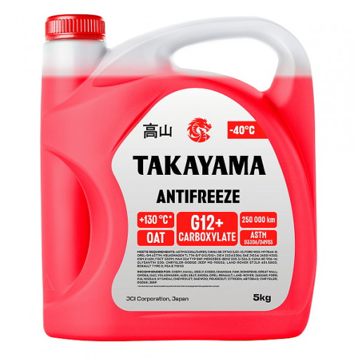 Охлаждающая жидкость Антифриз TAKAYAMA G12+ -40°C красный  5л